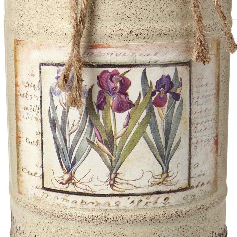 PEPAXON Shabby Metal Vase for Flower Rustic Vase White Vase Pitcher with Handle French Vintage Jug for Home Decoration Wedding Party Metal - Image 3